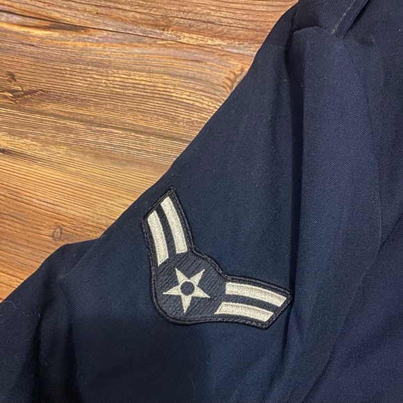 Vintage Navy Blue U.S Air Force Zip Jacket Wings Collection Size 44L With Liner - Picture 3 of 11